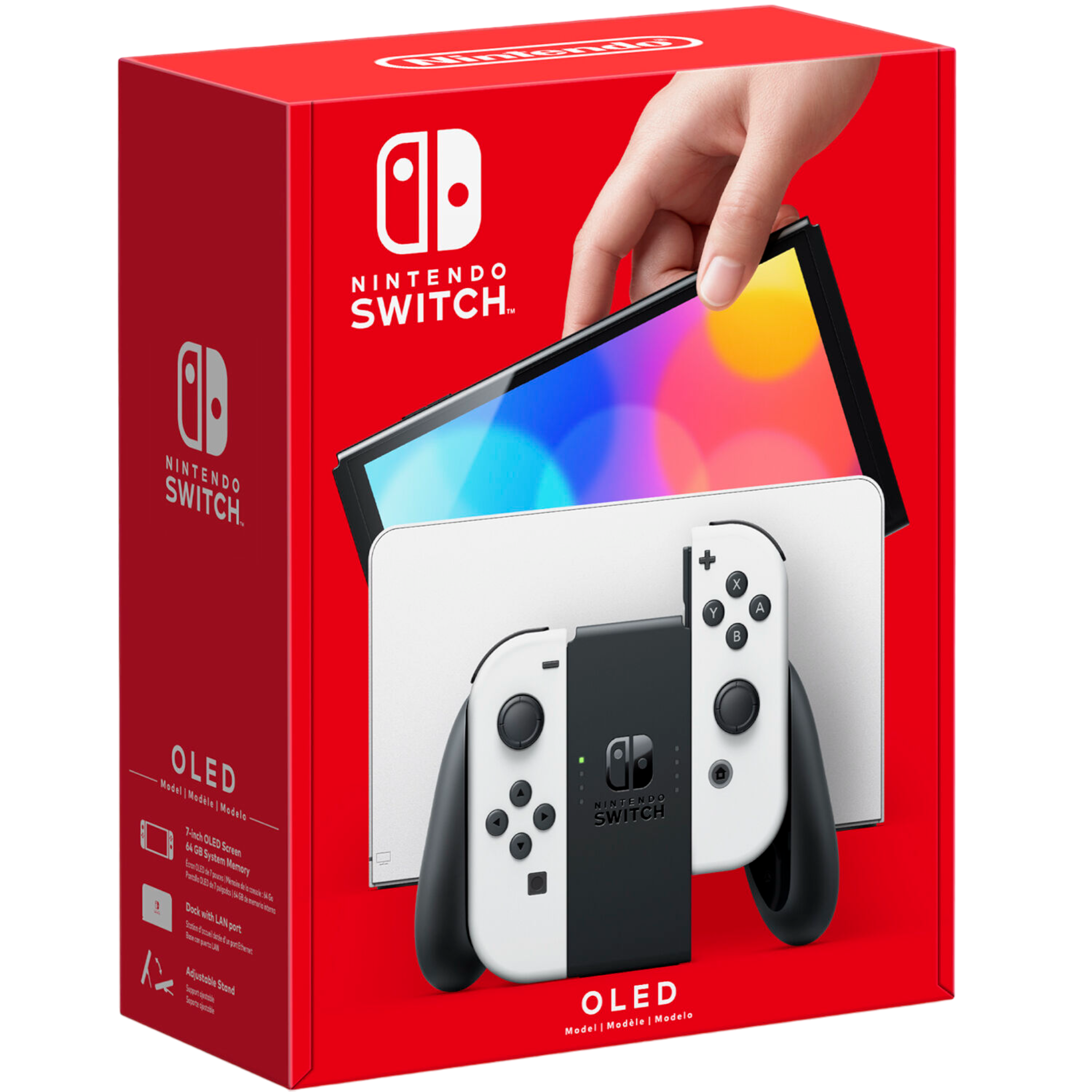 Nintendo Switch OLED Console White with Sandisk 128GB MicroSD Card, Pokemon Brilliant Diamond and Screen Cleaning Cloth - Pro-Distributing