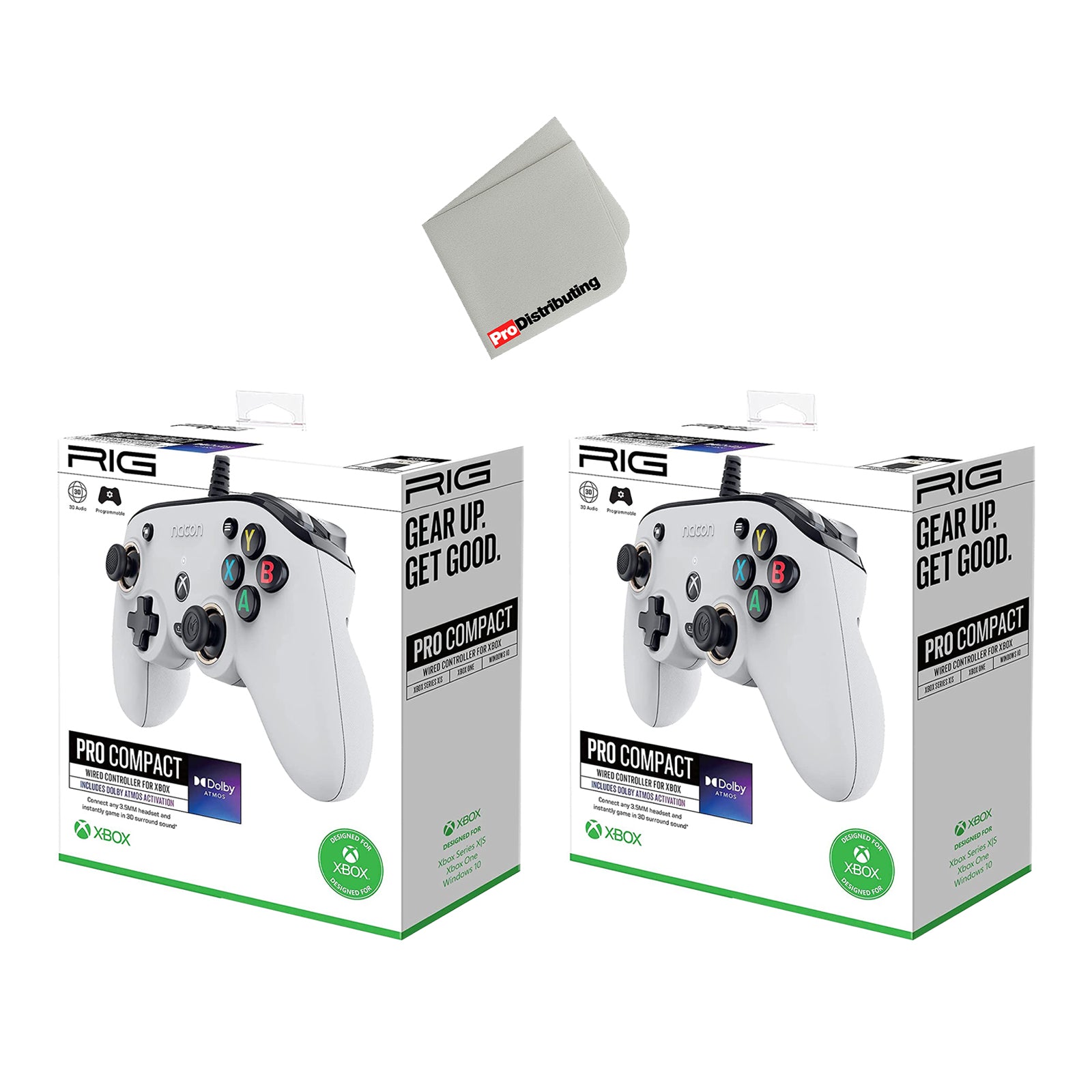 Nacon PRO Compact Controller for Xbox Series X|S and Xbox One - White  (2 Pack) - Pro-Distributing