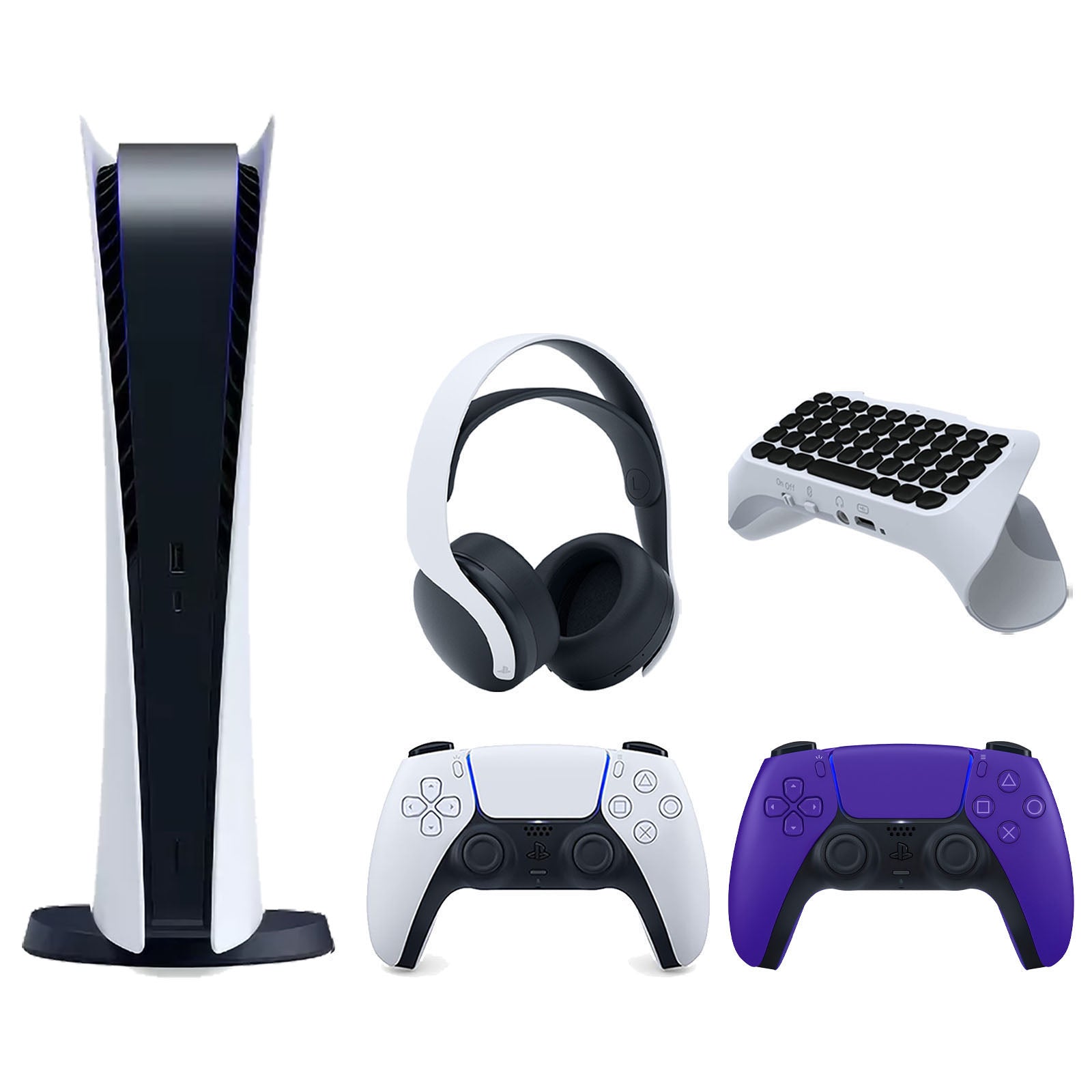 SONY PS5 Digital Console with Extra Purple Dualsense Controller and  Accessories Kit