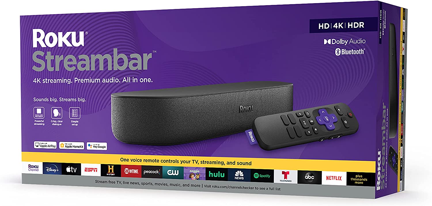 Roku Streambar 4K HDR Streaming Media Player All In One with Voice Remote (Used very good) - Pro-Distributing