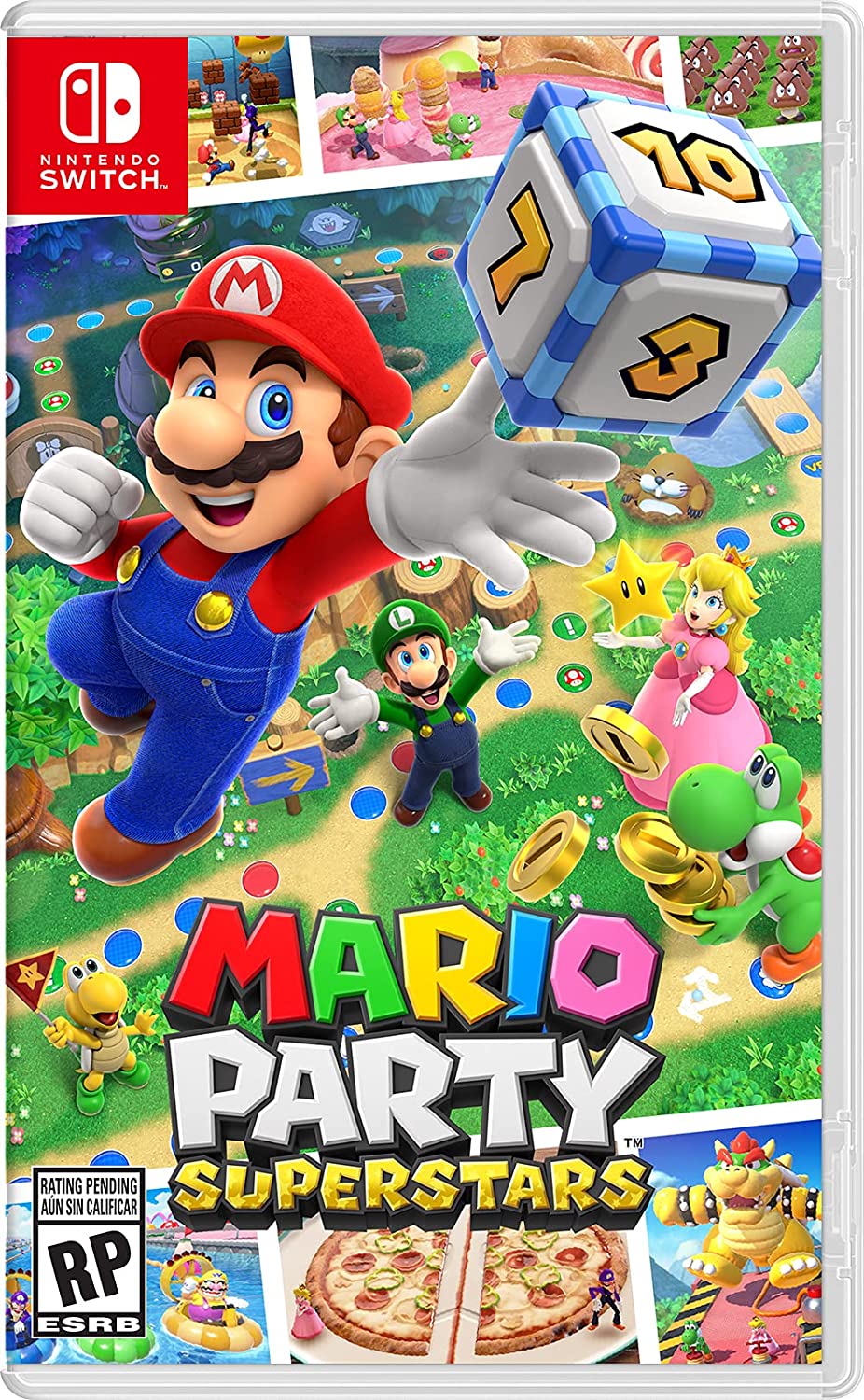 Nintendo Switch OLED Console White with Mario Party Superstars and Screen Cleaning Cloth - Pro-Distributing