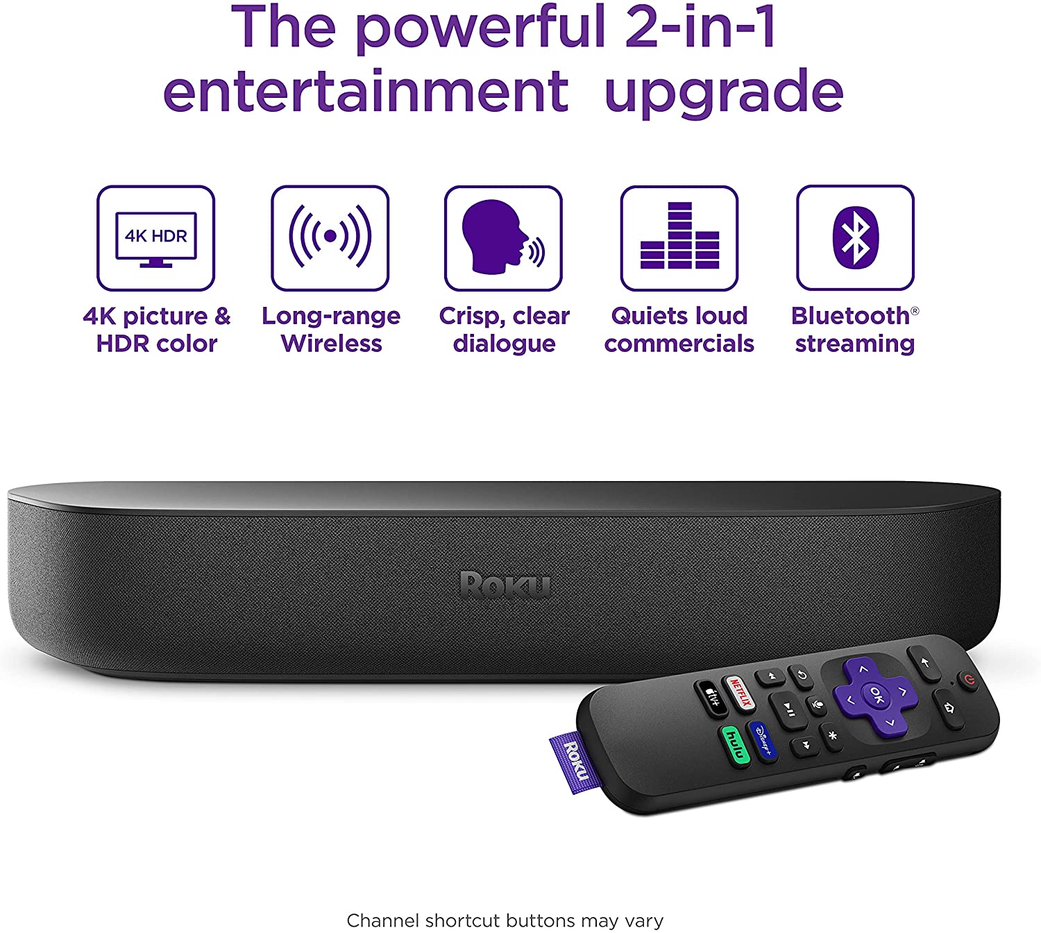 Roku Streambar 4K HDR Streaming Media Player All In One with Voice Remote (Used very good) - Pro-Distributing