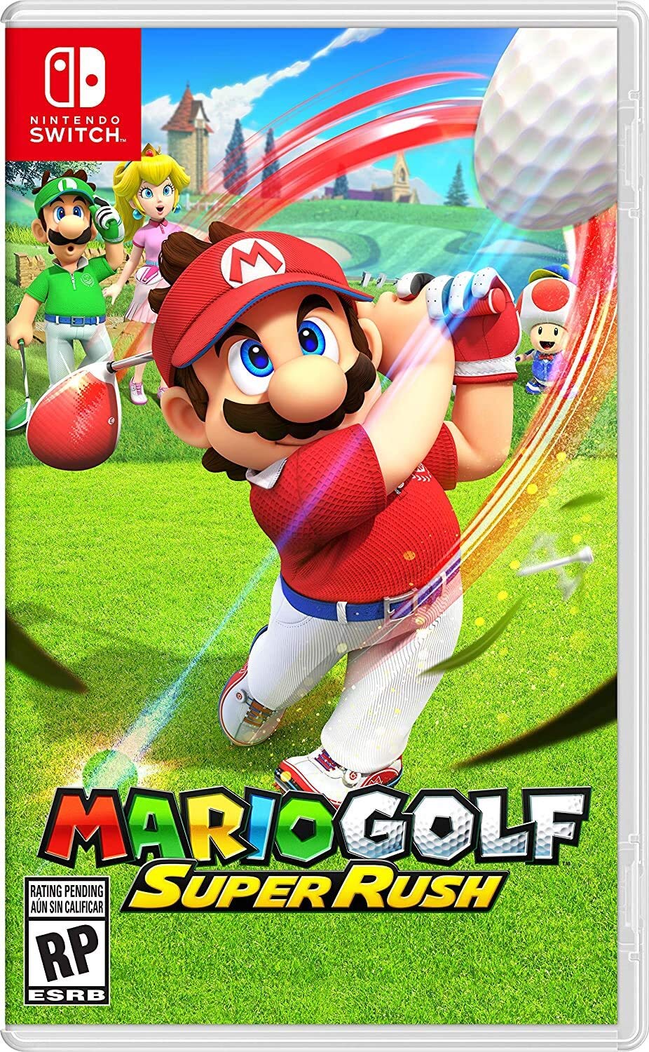 Nintendo Switch OLED Console White with Mario Golf Super Rush and Screen Cleaning Cloth - Pro-Distributing